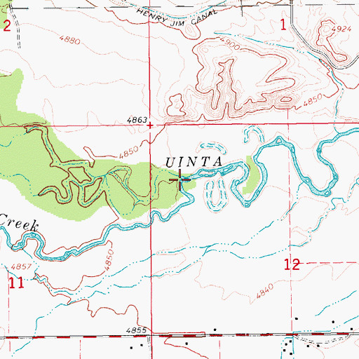 Topographic Map of Dry Gulch Creek, UT