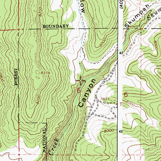 Topographic Map of Dry Hollow, UT