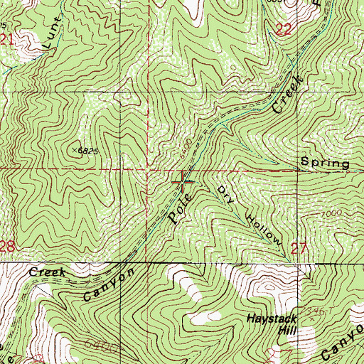 Topographic Map of Dry Hollow, UT