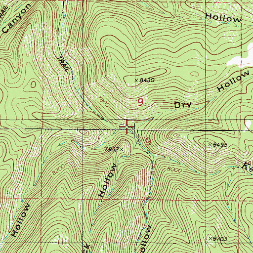 Topographic Map of Dry Hollow, UT