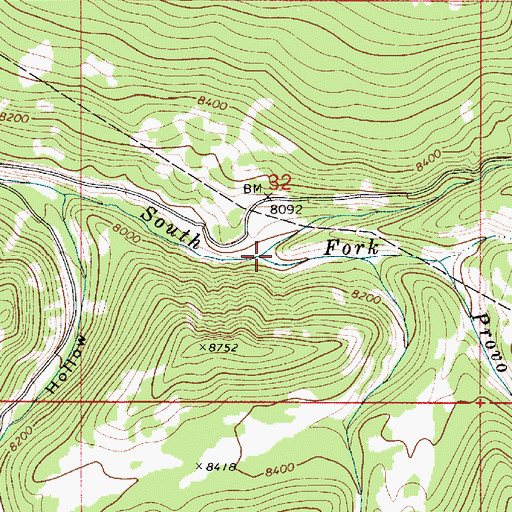 Topographic Map of Dry Hollow, UT