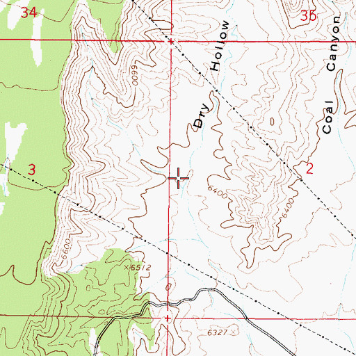Topographic Map of Dry Hollow, UT