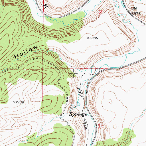 Topographic Map of Dry Hollow, UT