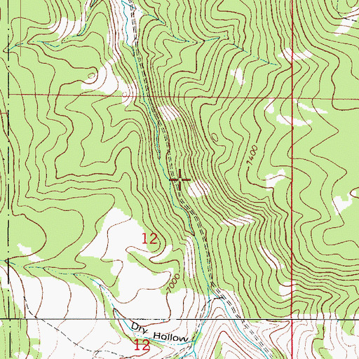 Topographic Map of Dry Hollow, UT