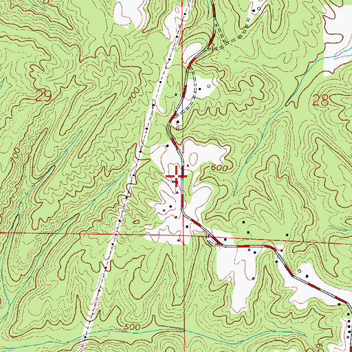 Topographic Map of Castle Heights Church, AL