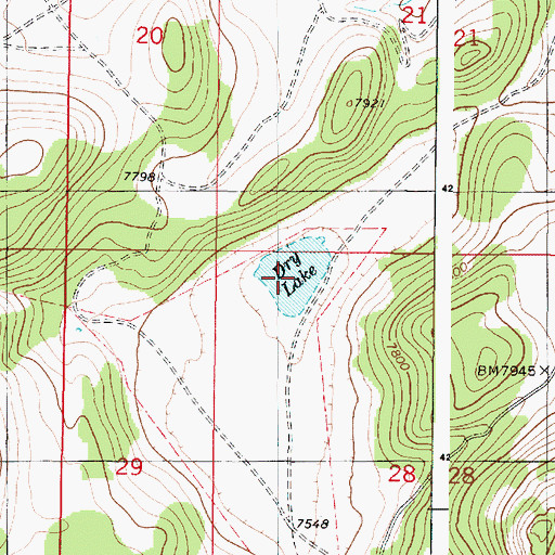 Topographic Map of Dry Lake, UT