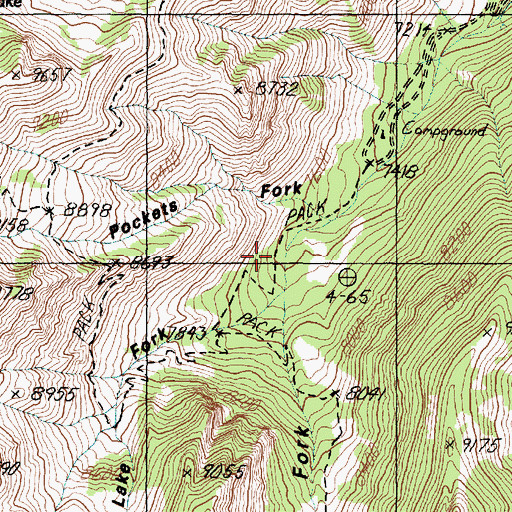 Topographic Map of Dry Lake Fork, UT