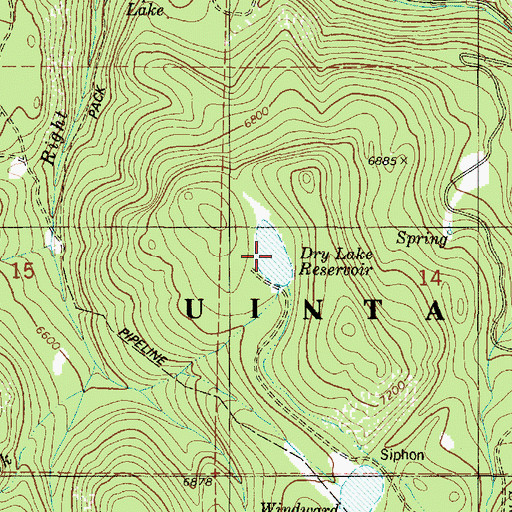 Topographic Map of Dry Lake Reservoir, UT