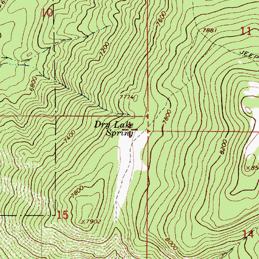 Topographic Map of Dry Lake Spring, UT