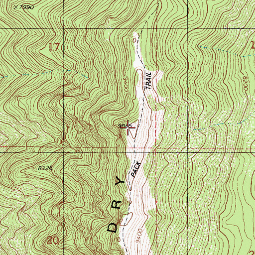 Topographic Map of Dry Mountain, UT