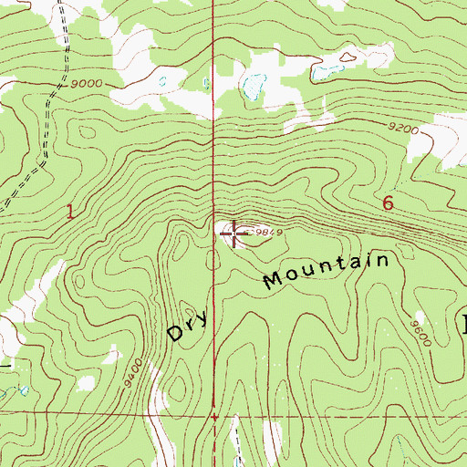 Topographic Map of Dry Mountain, UT