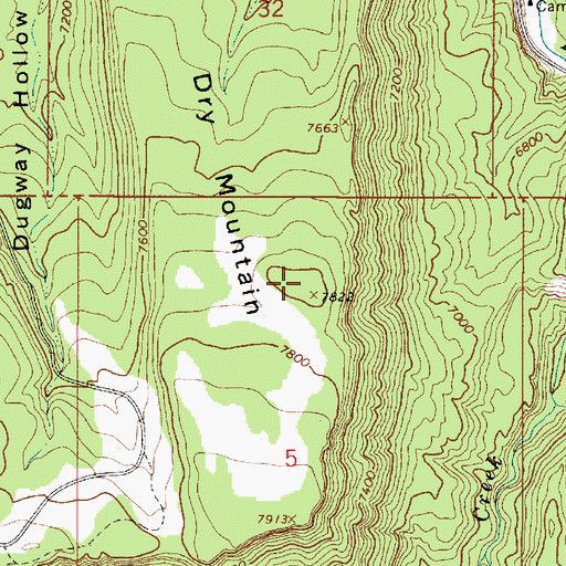 Topographic Map of Dry Mountain, UT