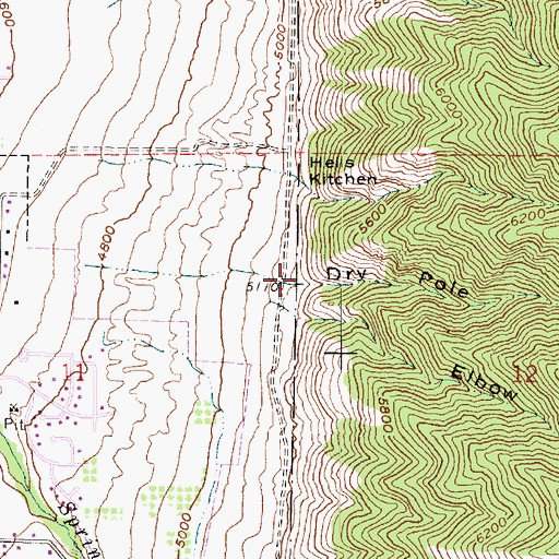 Topographic Map of Dry Pole Hollow, UT