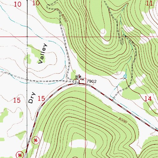 Topographic Map of Dry Valley, UT