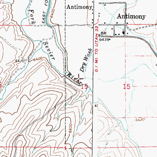 Topographic Map of Dry Wash, UT