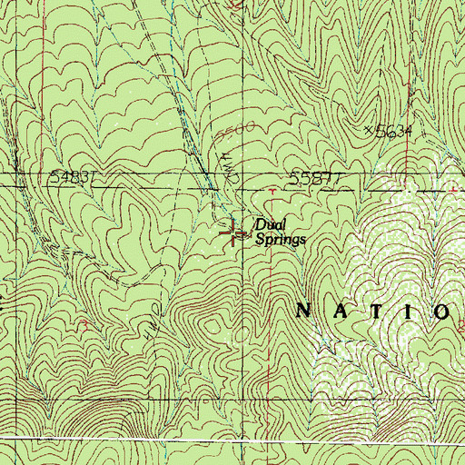 Topographic Map of Dual Springs, UT