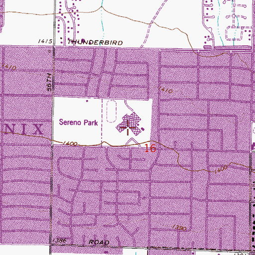 Topographic Map of Desert Shadows Elementary School, AZ