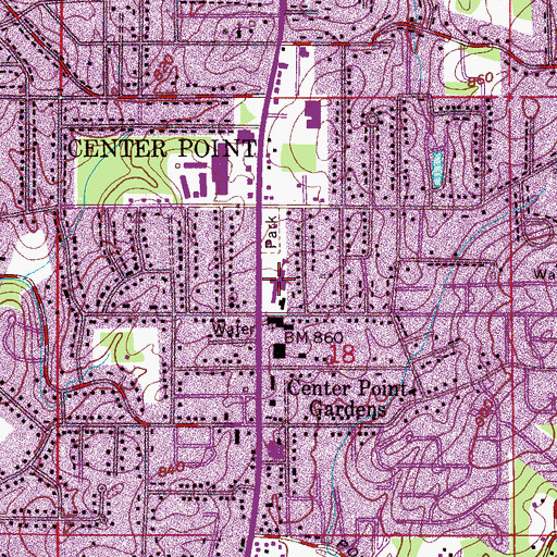 Topographic Map of Center Point Elementary School, AL
