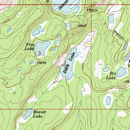 Topographic Map of Duck Lake, UT