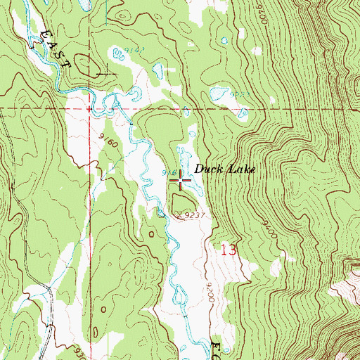 Topographic Map of Duck Lake, UT
