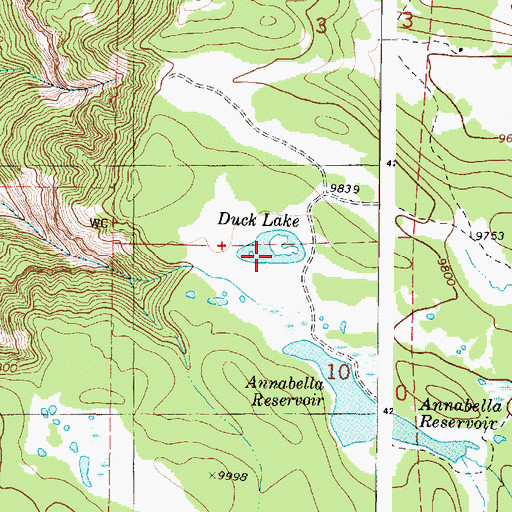 Topographic Map of Duck Lake, UT