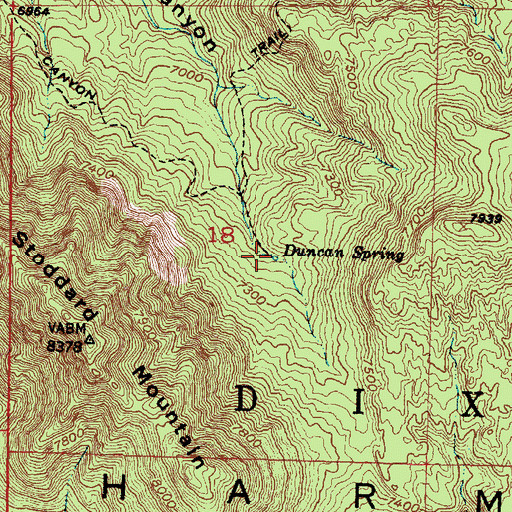 Topographic Map of Duncan Spring, UT