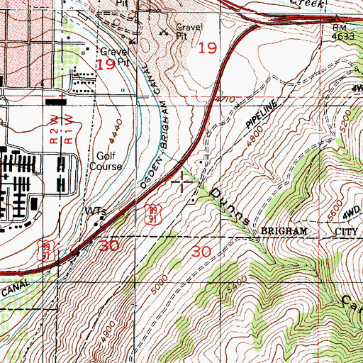 Topographic Map of Dunns Canyon, UT
