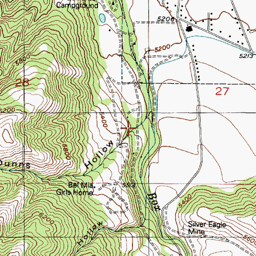 Topographic Map of Dunns Hollow, UT