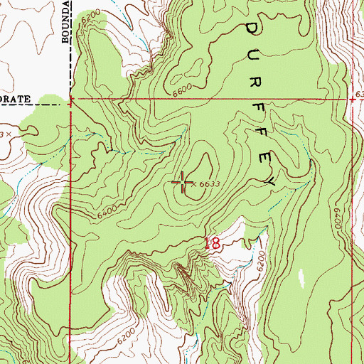 Topographic Map of Durffey Mesa, UT