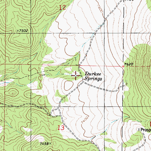 Topographic Map of Durkee Springs, UT