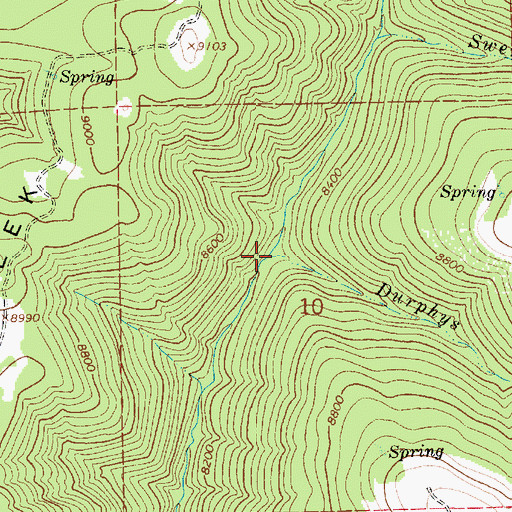 Topographic Map of Durphys Fork, UT