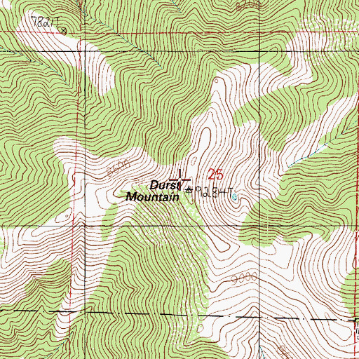 Topographic Map of Durst Mountain, UT