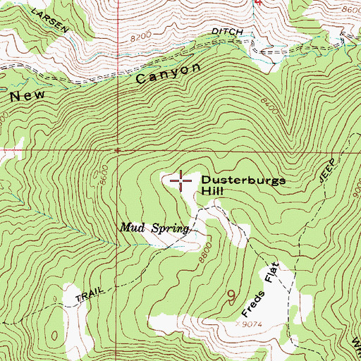Topographic Map of Dusterburgs Hill, UT