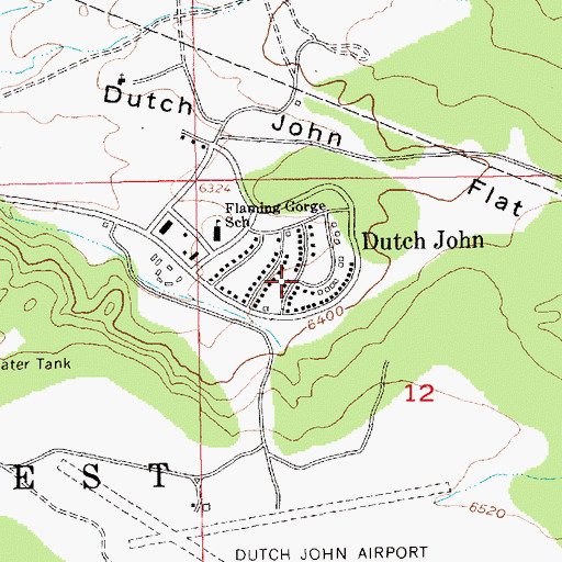 Topographic Map of Dutch John, UT