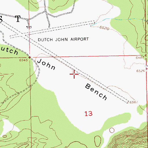 Topographic Map of Dutch John Bench, UT