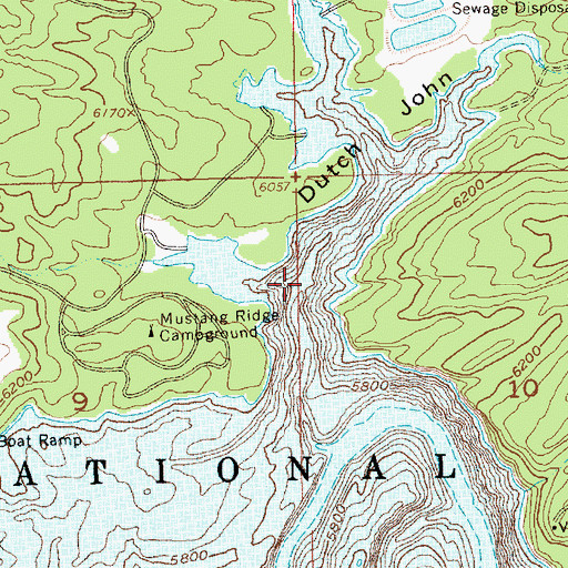 Topographic Map of Dutch John Draw, UT