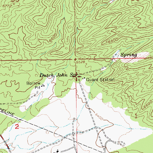 Topographic Map of Dutch John Spring, UT