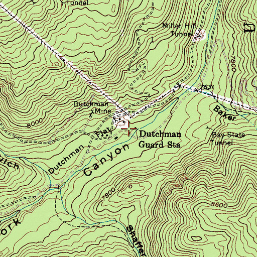 Topographic Map of Dutchman Guard Station, UT