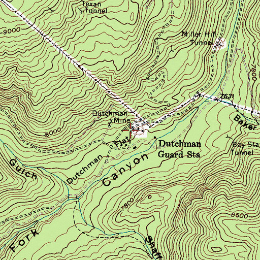 Topographic Map of Dutchman Mine, UT