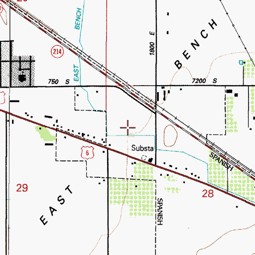 Topographic Map of East Bench Canal, UT