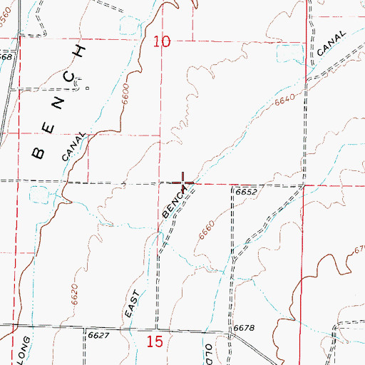 Topographic Map of East Bench Canal, UT