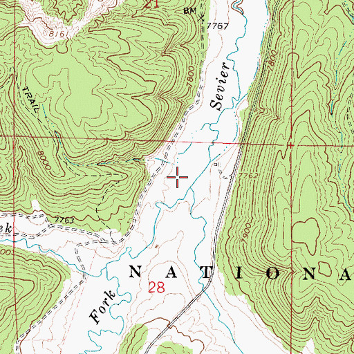 Topographic Map of East Creek, UT