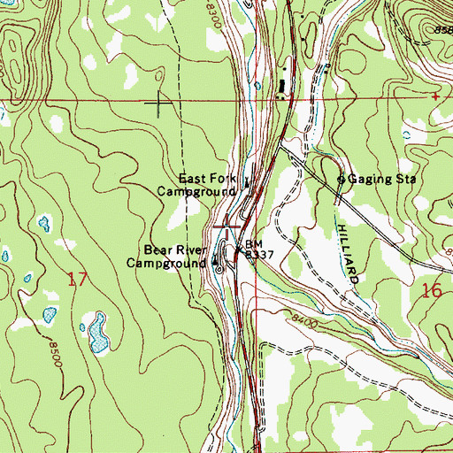 Topographic Map of East Fork Bear River, UT