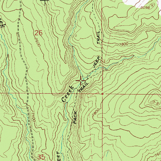 Topographic Map of East Fork Beaver Creek, UT