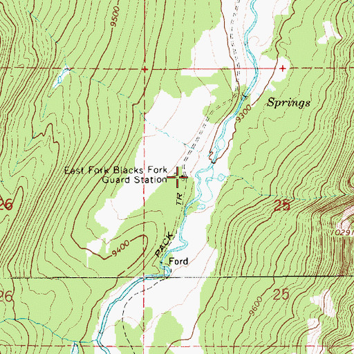 Topographic Map of East Fork Blacks Fork Guard Station, UT