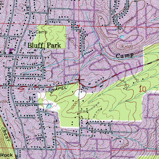 Topographic Map of Chapel in the Pines Presbyterian Church, AL