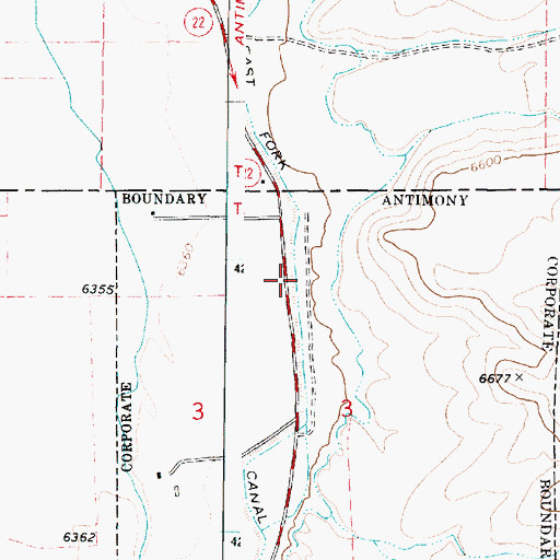 Topographic Map of East Fork Canal, UT