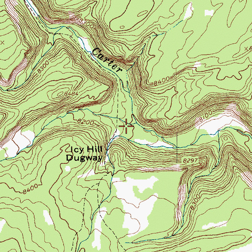Topographic Map of East Fork Carter Creek, UT