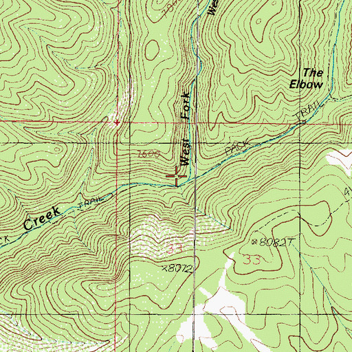 Topographic Map of East Fork Corn Creek, UT