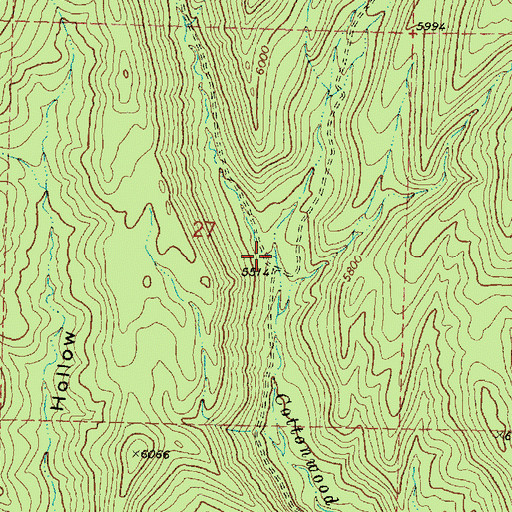 Topographic Map of East Fork Cottonwood Creek, UT